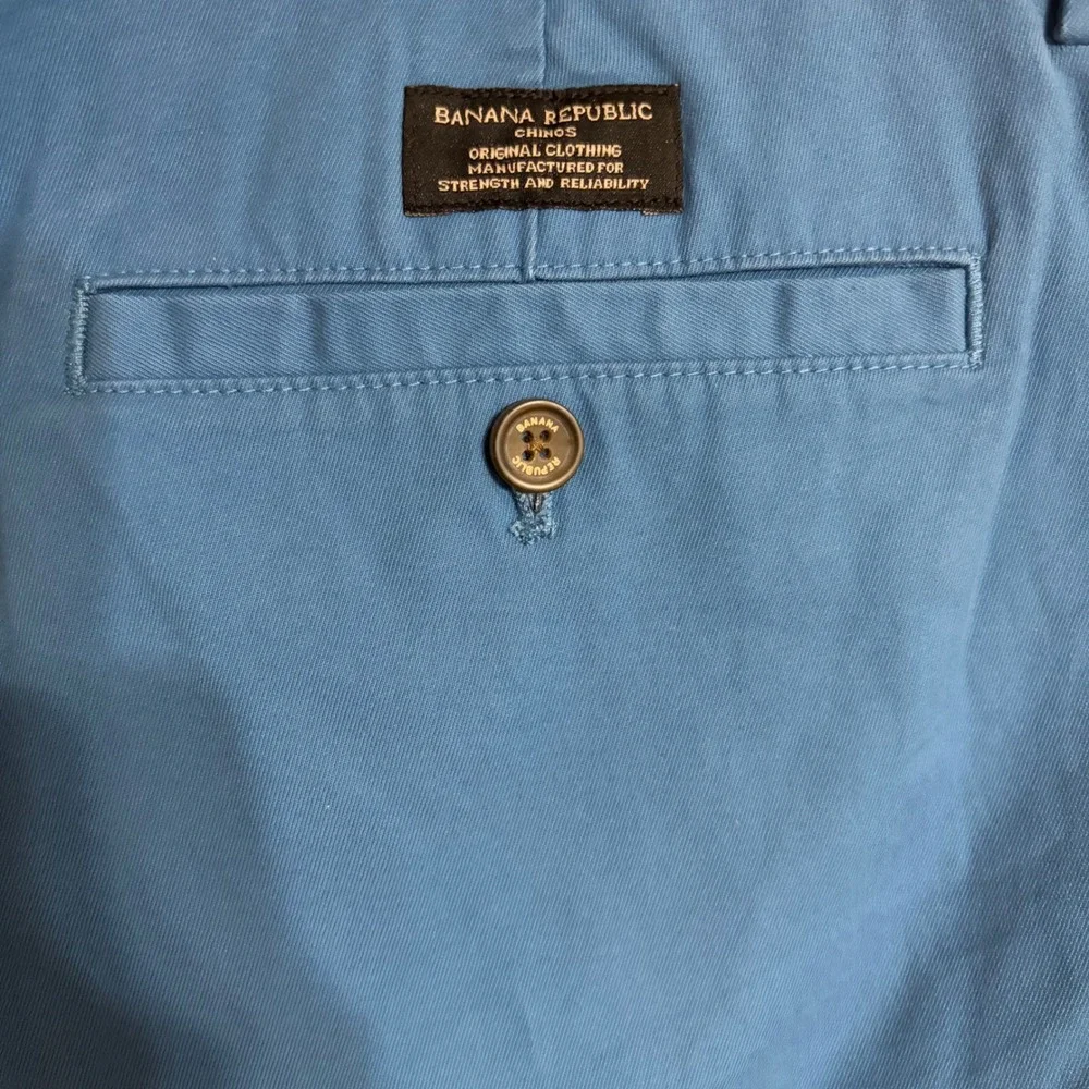 Banana Republic Mason Chino Mens 35x32 Blue Athletic Tapered Fit Stretch Pants